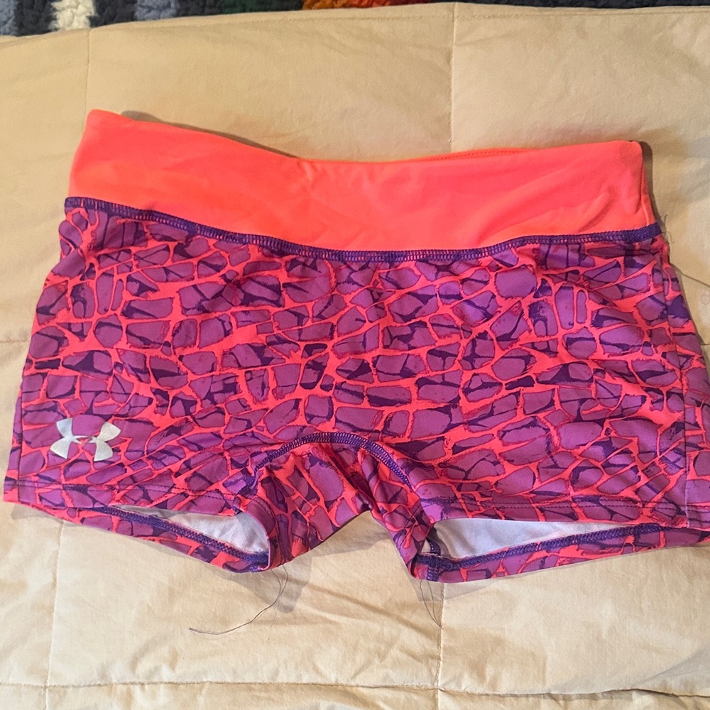Under Armour Women's Pink and Purple Athletic Shorts